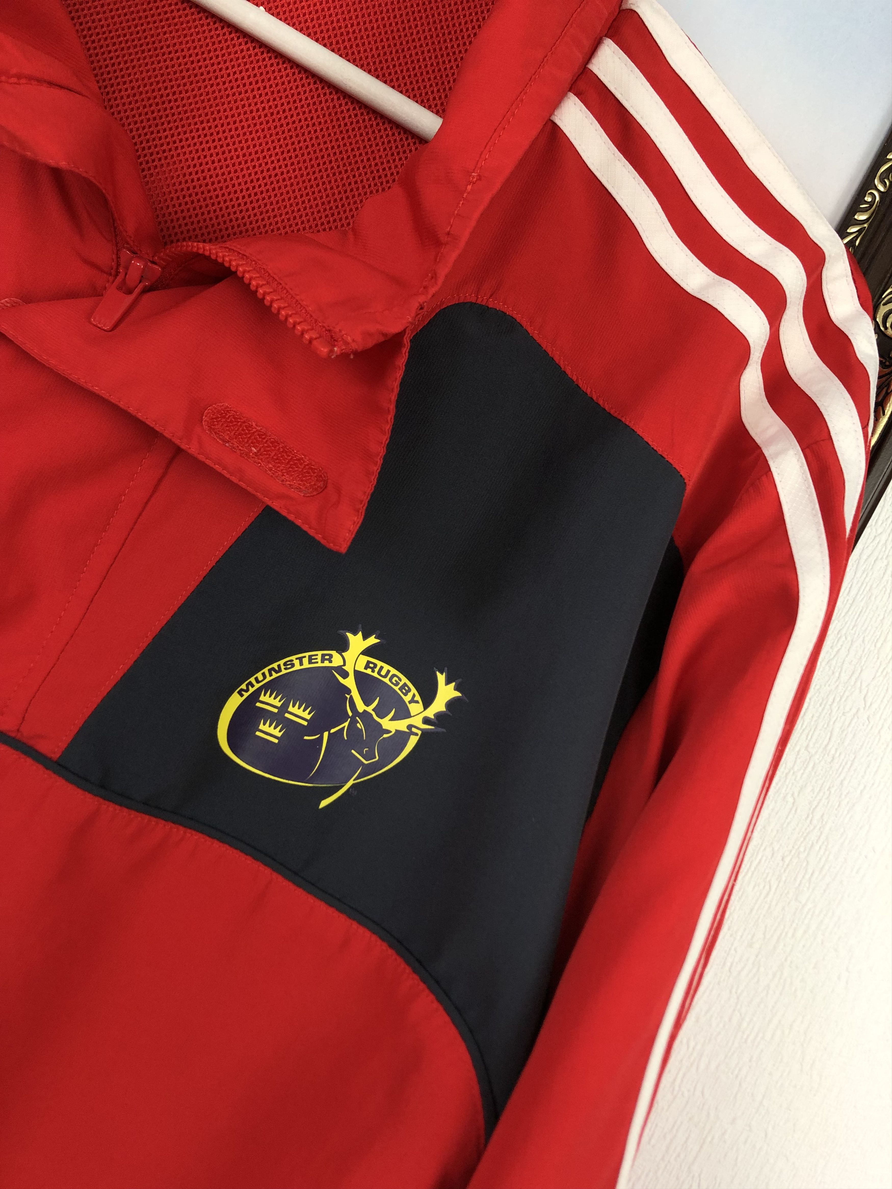 Adidas Vintage Munster Rugby Adidas Jacket Track Top Rare Red Size US L / EU 52-54 / 3 - 5 Thumbnail