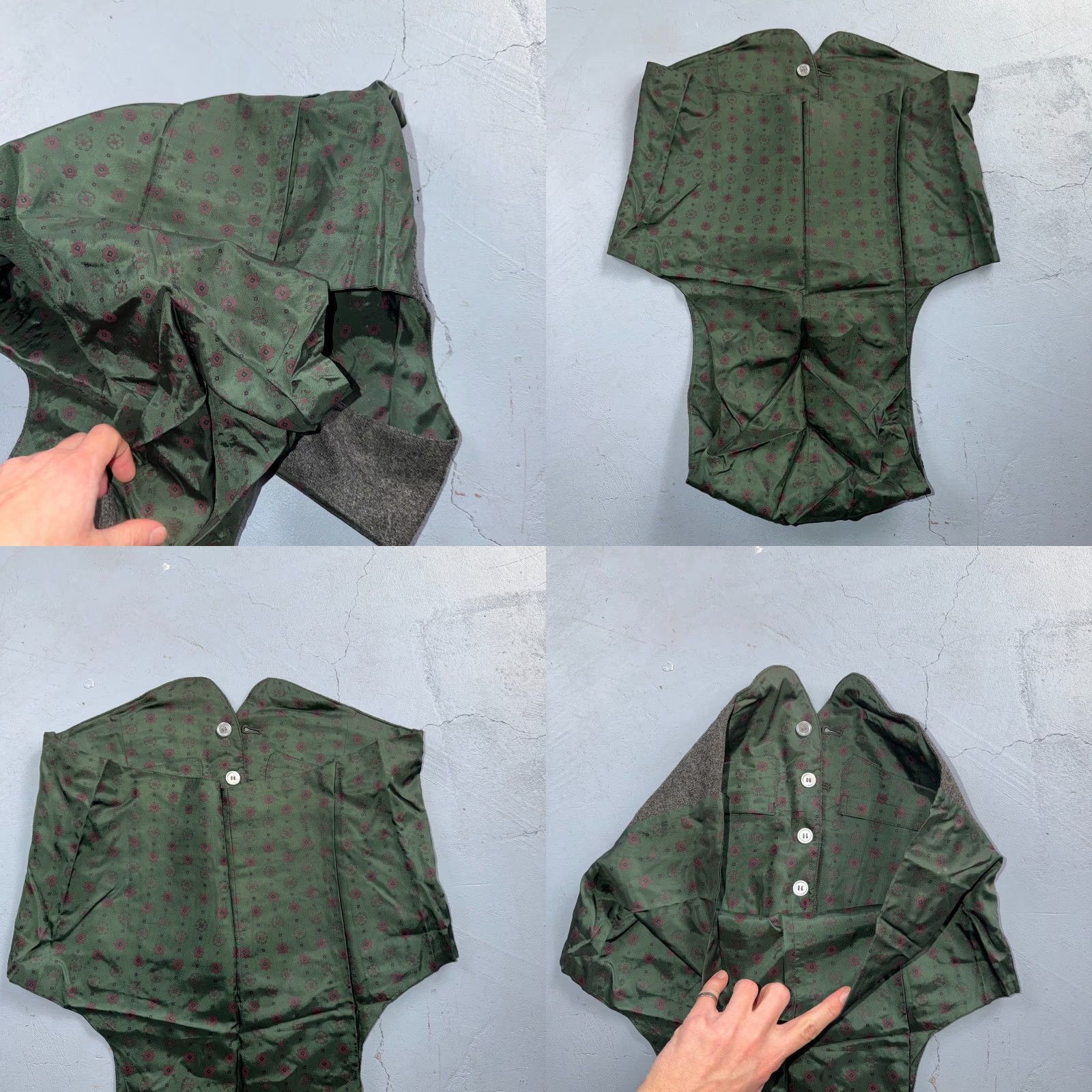 Doublet VINTAGE Vest Mens Gray Green Waistcoat Size S 1940s 1950s Double Sided Rare Suit Size US S / EU 44-46 / 1 - 8 Thumbnail