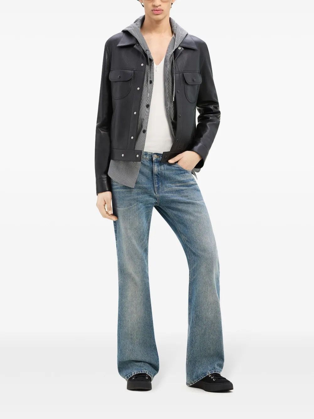 Courreges Courrèges Button-Up Leather Shirt Trucker Jacket - 50 Size US M / EU 48-50 / 2 - 9 Thumbnail