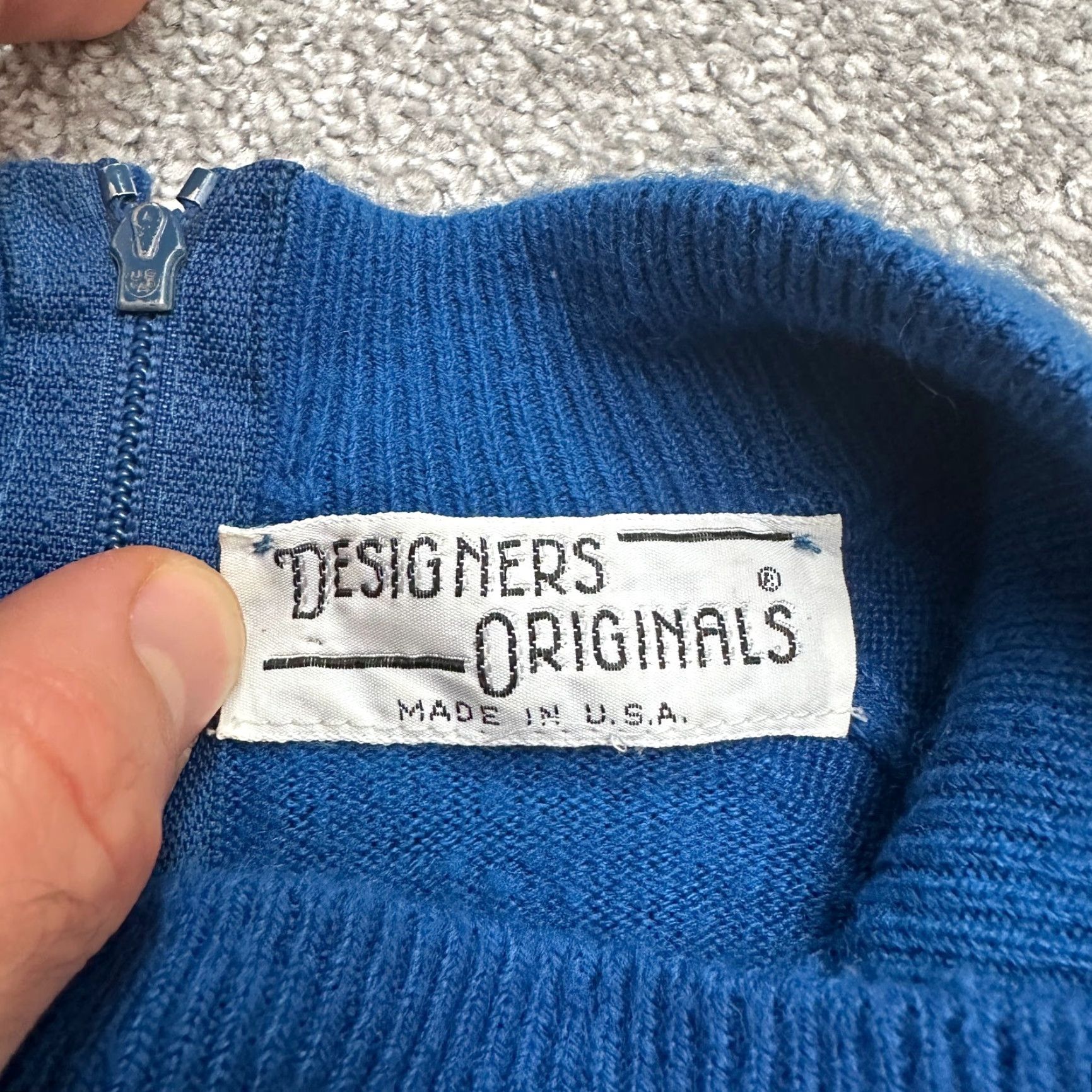 Vintage VINTAGE Designers Originals Pullover Sweater Women Large Blue Mock Neck Raglan Knit Sweater Modern Classic Style Mens Womens? Size L / US 10 / IT 46 - 6 Thumbnail