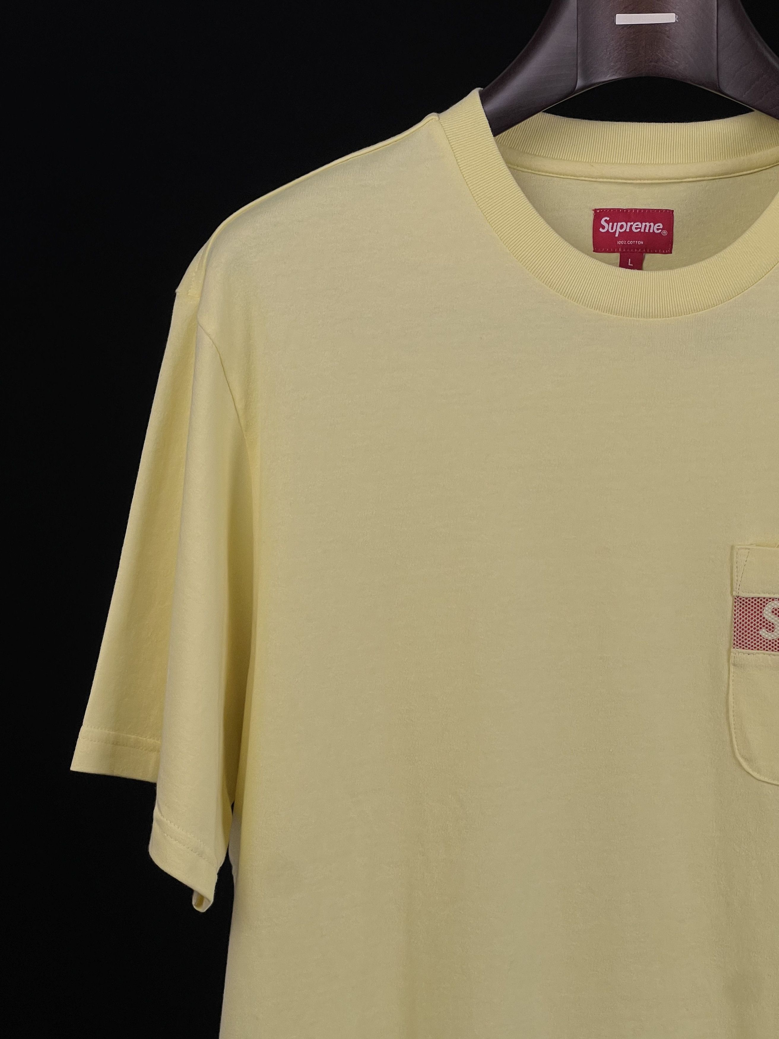 Supreme UNWORN* MESH STRIPE POCKET SS19 TEE Yellow Size US L / EU 52-54 / 3 - 5 Thumbnail