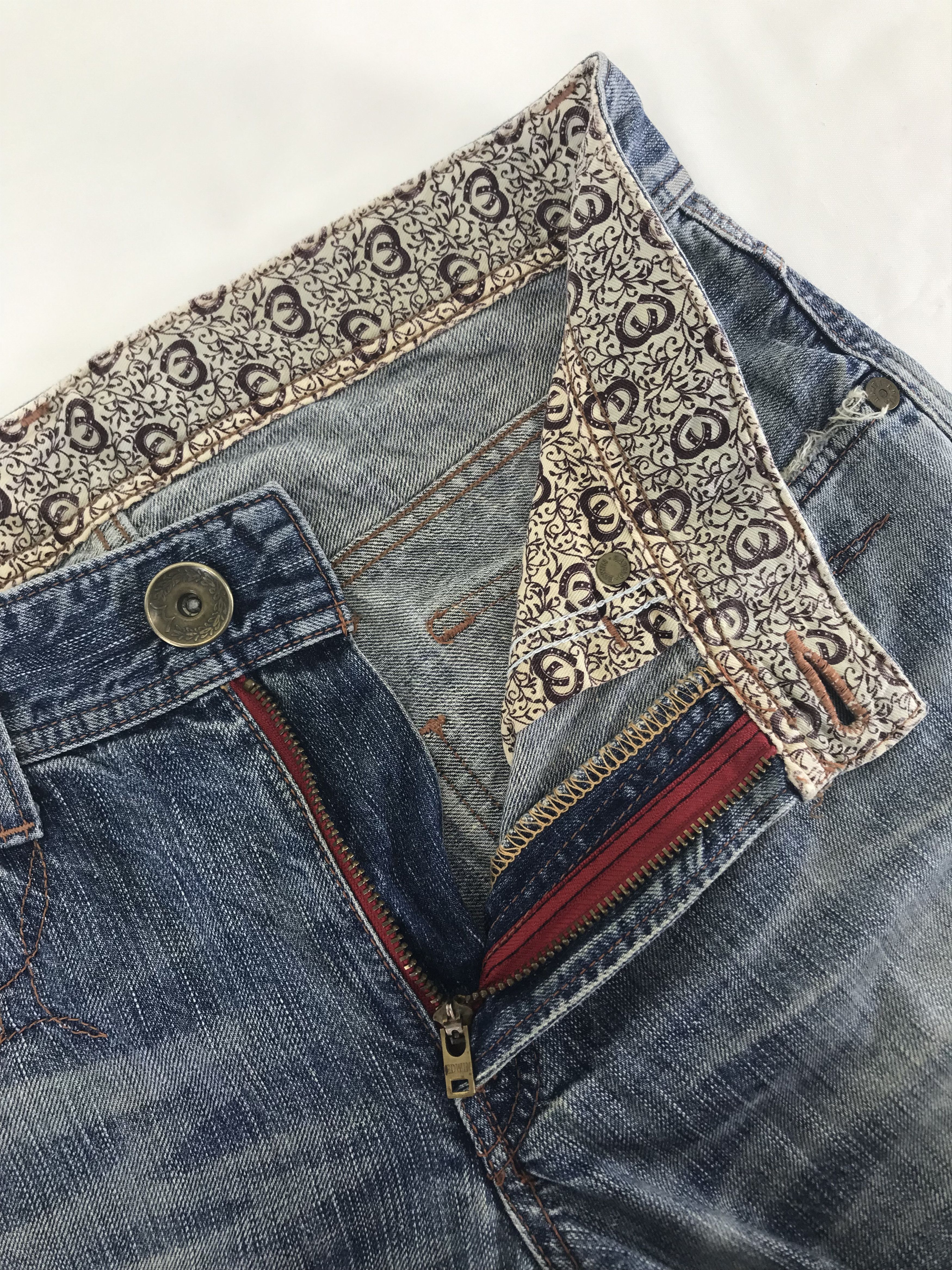 Edwin Vintage Edwin 503 Blue Bleach Flare Jeans Size US 32 / EU 48 - 9 Thumbnail