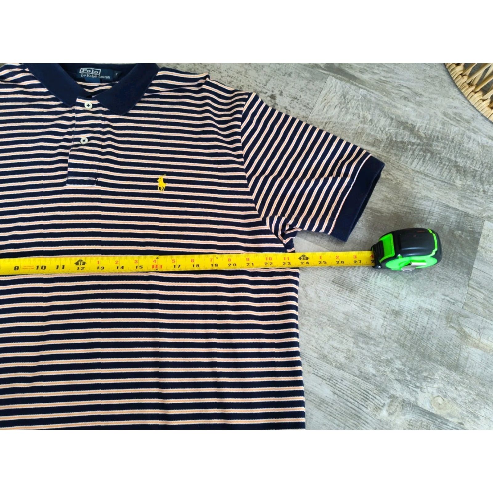 Ralph Lauren VINTAGE Ralph Lauren Polo Shirt Men XL Blue Orange Striped Pony Embroidered Classic Preppy Size US XL / EU 56 / 4 - 7 Thumbnail
