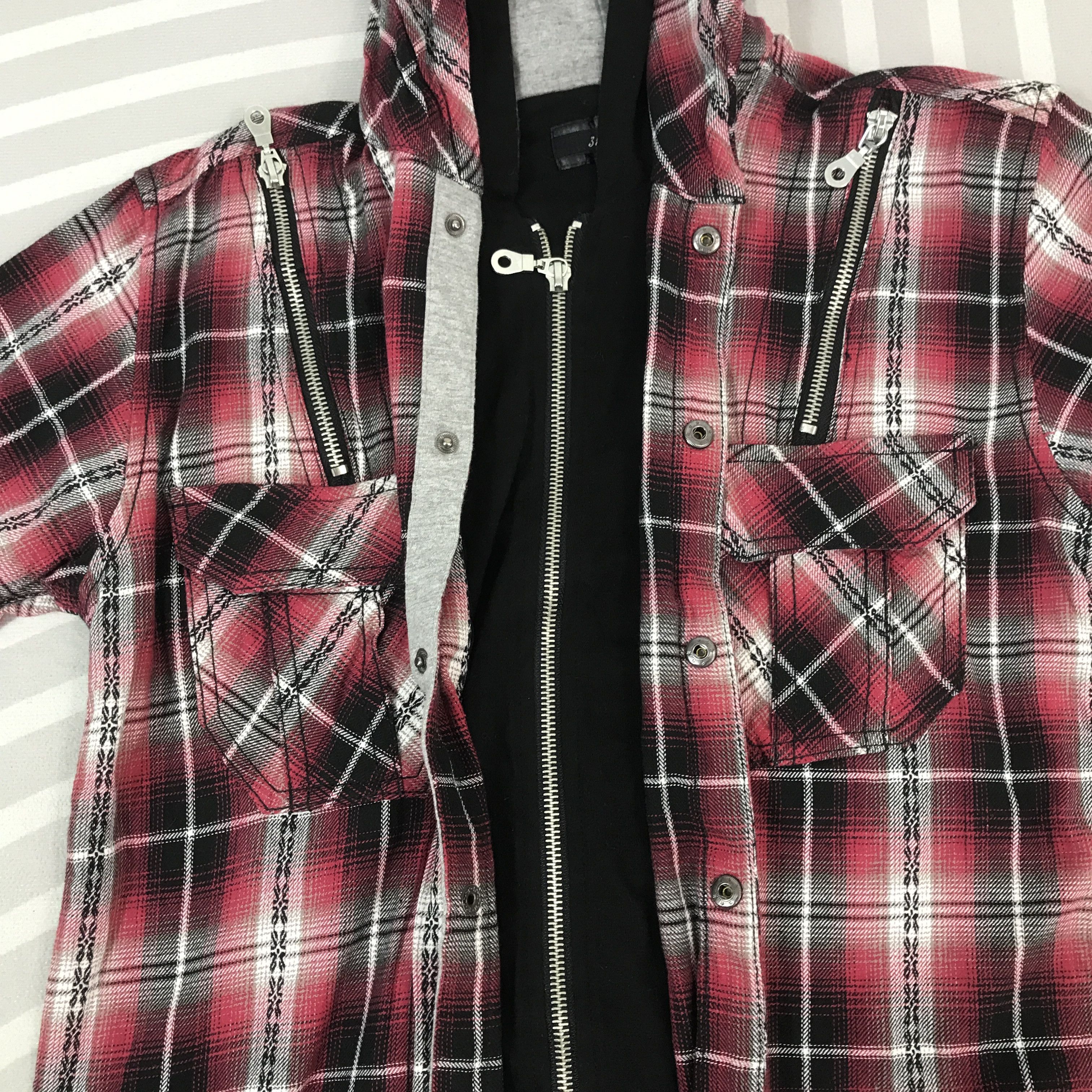 Japanese Brand Vintage 31040=&kkone flannel design double Jacket Size US L / EU 52-54 / 3 - 7 Thumbnail