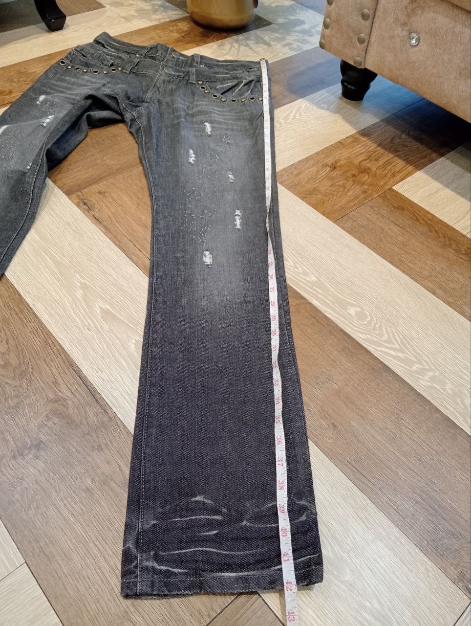 If Six Was Nine JAPANESE DOUBLE WAIST STUDDED POCKET DENIM PANTS Size US 32 / EU 48 - 14 Thumbnail