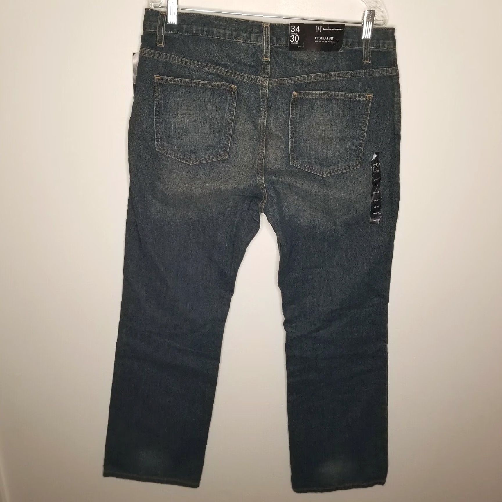 Vintage Mens INC International Concepts Blue Straight Jeans Size 34x30 Regular Size US 34 / EU 50 - 4 Thumbnail
