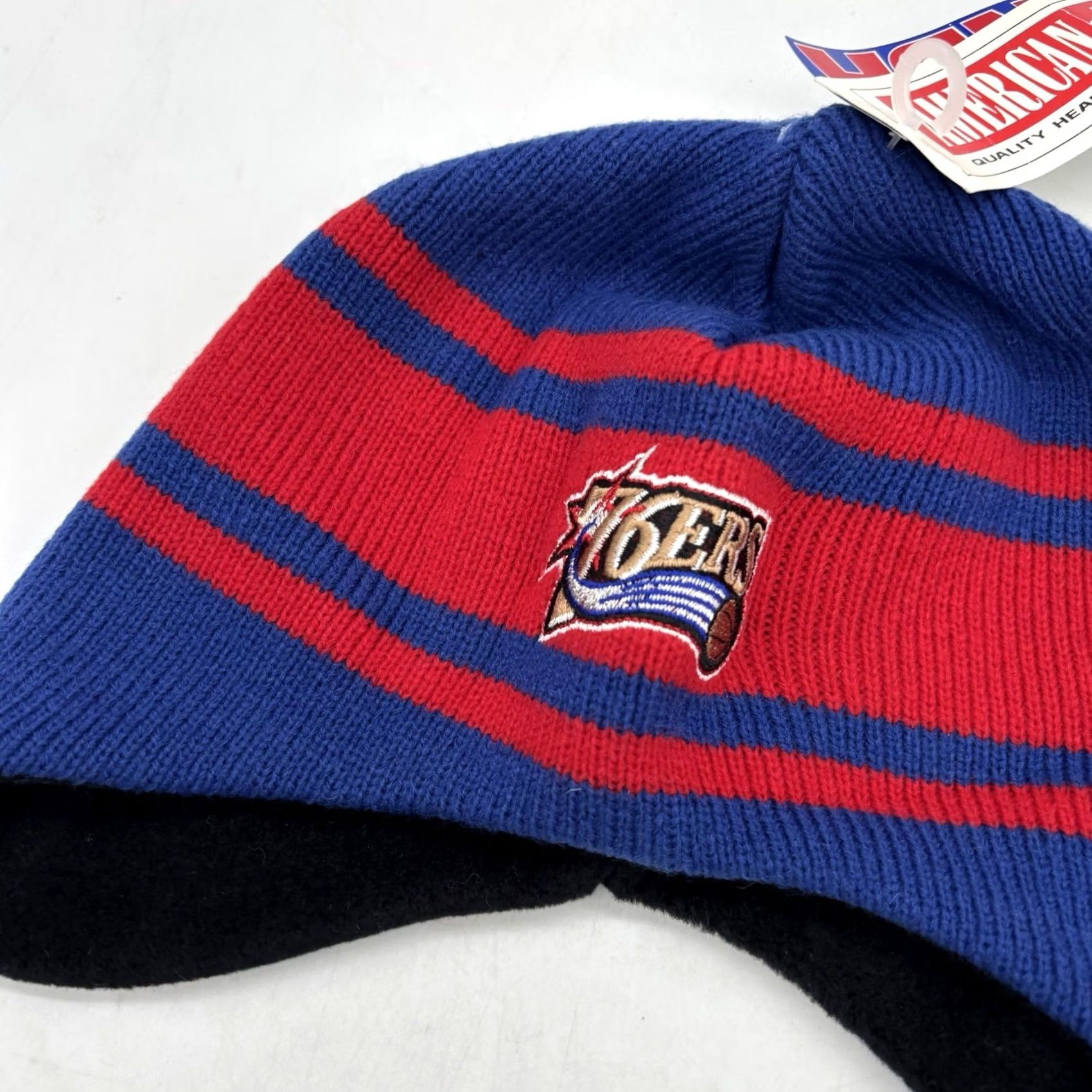 American Needle PHILADELPHIA 76ERS BEANIE AUTHENTIC CUFFED AMERICAN NEEDLE OSFA NEW Blue Striped Beanie Mens One Size Winter Spring Summer Fall Size ONE SIZE - 2 Thumbnail