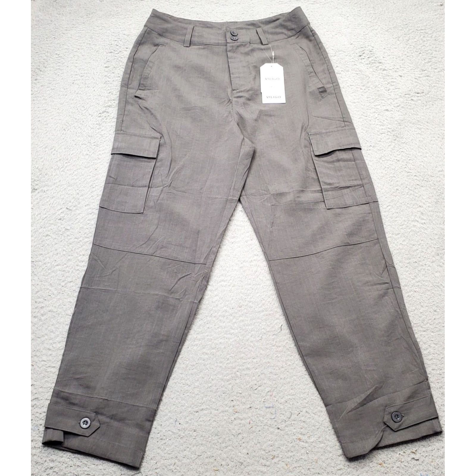 Vintage VILIGO Cargo Pants Men Size 30 Gray Straight Leg Adjustable Ankle Two Button Fly Pants Mens 30 Gray Straight Cargo Size US 30 / EU 46 - 2 Thumbnail