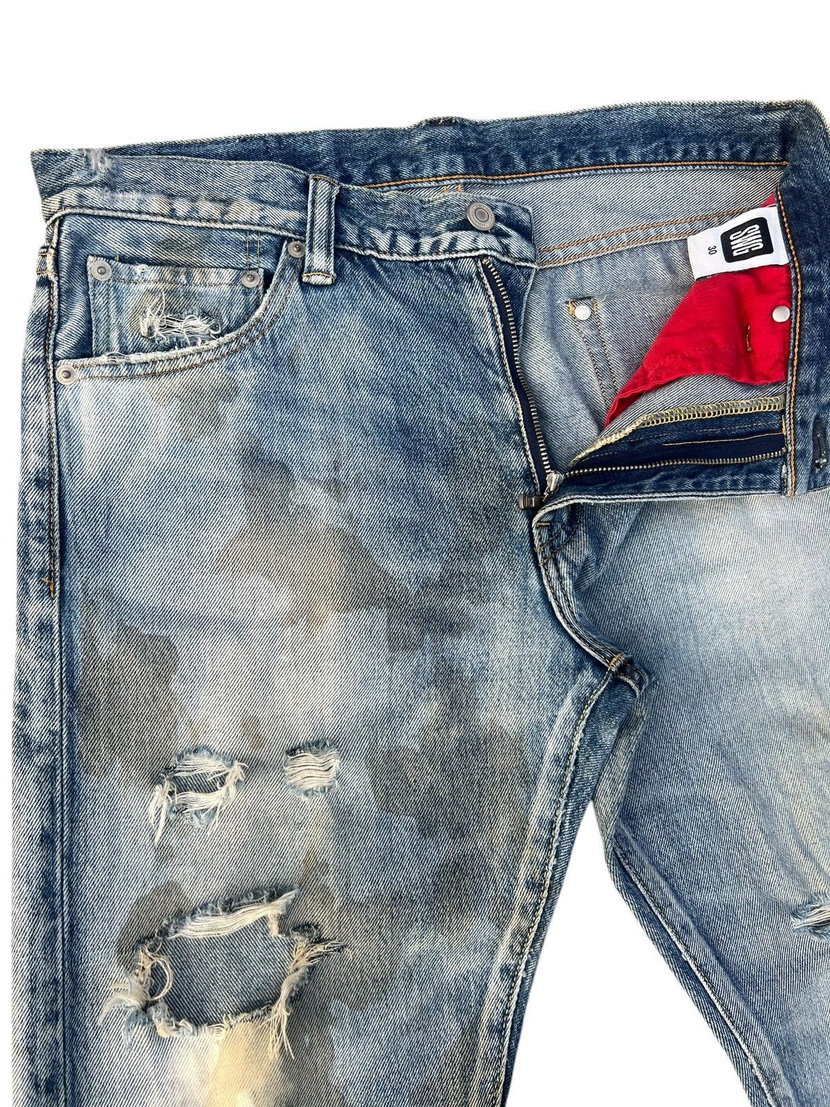 Swagger Vintage Swagger Japan Fade Stains Distress Denim Jeans Size US 30 / EU 46 - 6 Thumbnail