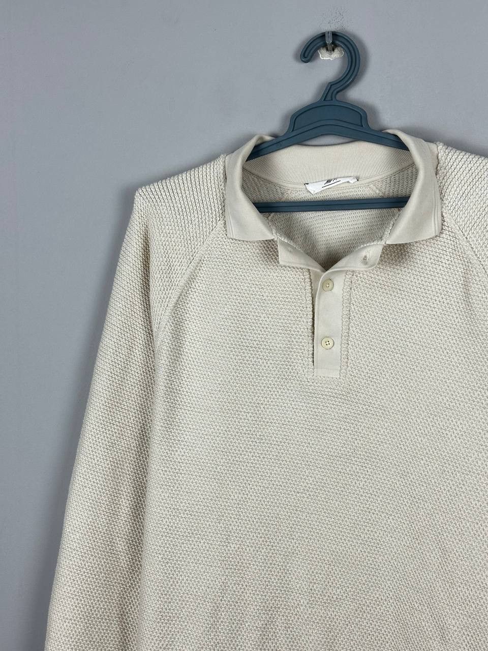 Mr P. Mr. P. Cotton Beige Long Sleeve Polo Knit Sweater Size US L / EU 52-54 / 3 - 3 Thumbnail