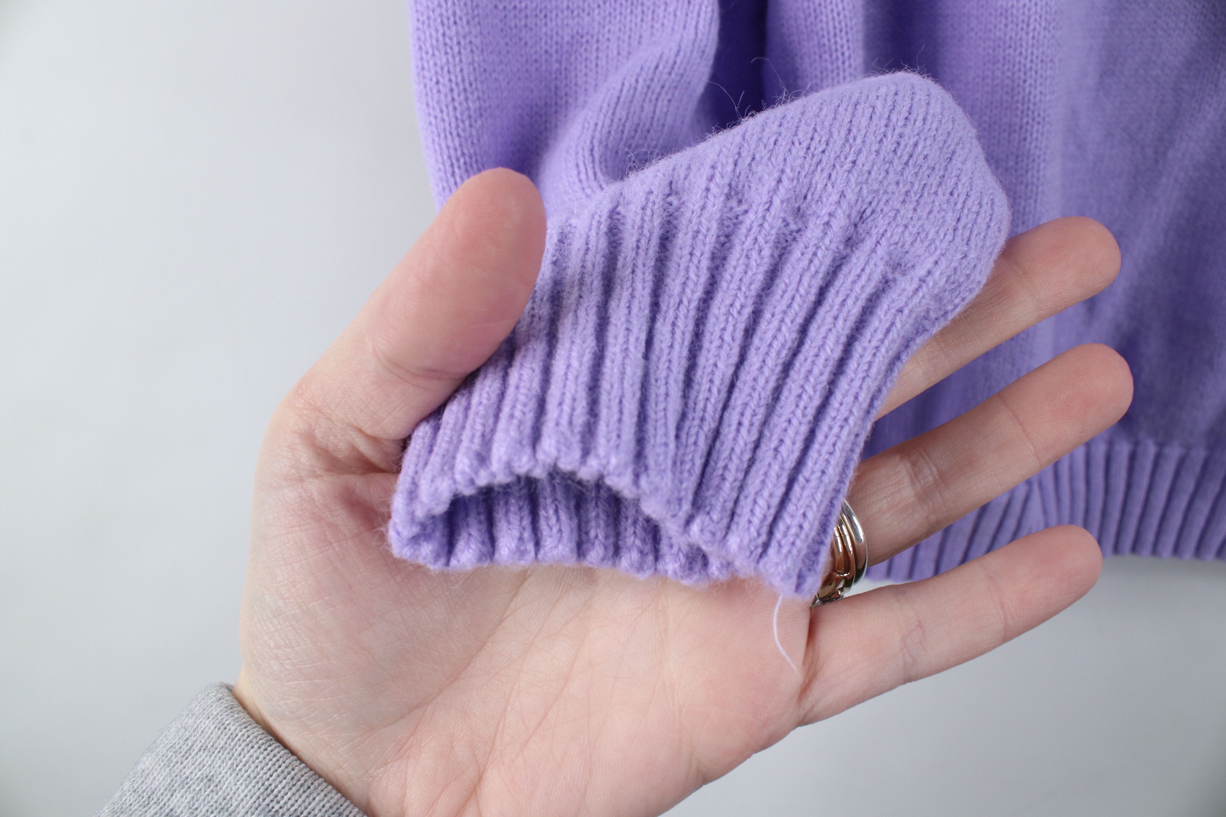 Vintage Vintage 90s Streetwear Ribbed Knit Sweater Lilac Purple Size M / US 6-8 / IT 42-44 - 6 Thumbnail