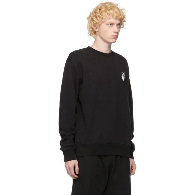 Off-White Black Cut Here Logo Oversized Skate Sweatshirt Size US M / EU 48-50 / 2 - 3 Thumbnail