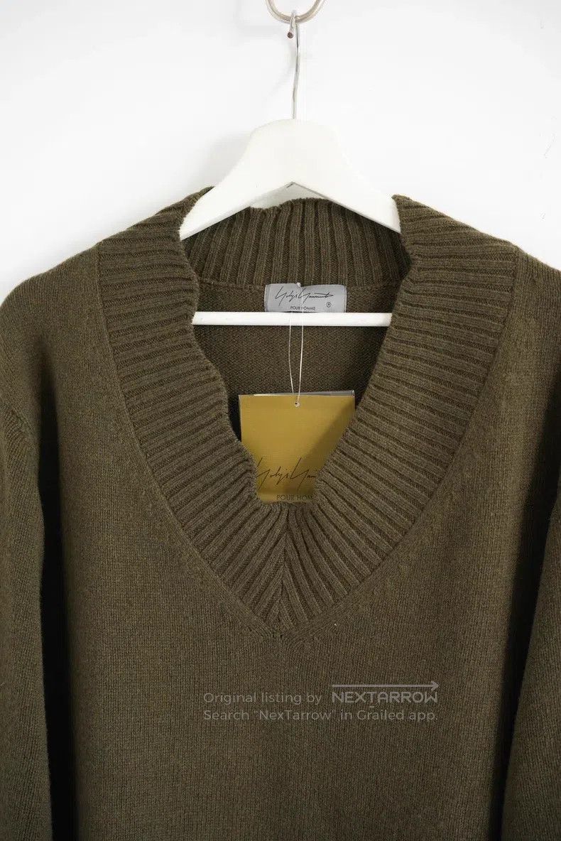 Yohji Yamamoto YOHJI YAMAMOTO Wave Collar Olive Green Sweater Size US L / EU 52-54 / 3 - 3 Thumbnail