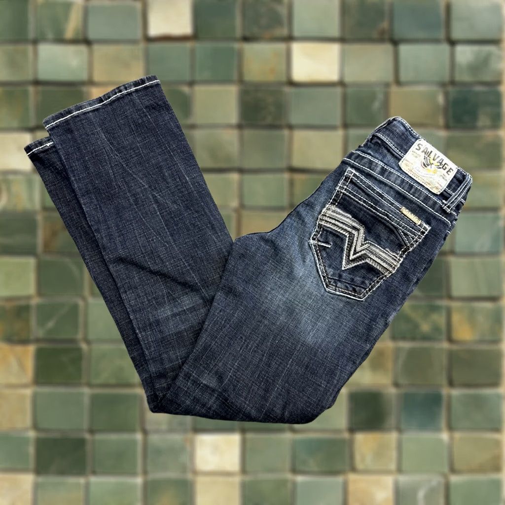 Vintage VINTAGE Salvage Chaos Boot Cut Blue Jeans Women's 14R Regular Size 14R Blue Size 36" / US 14 / IT 50 - 1 Thumbnail