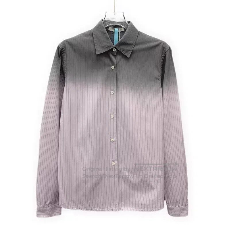 Prada Prada Colour-blocked vertical striped cotton lapel single- Size US XXS / EU 40 - 1 Thumbnail