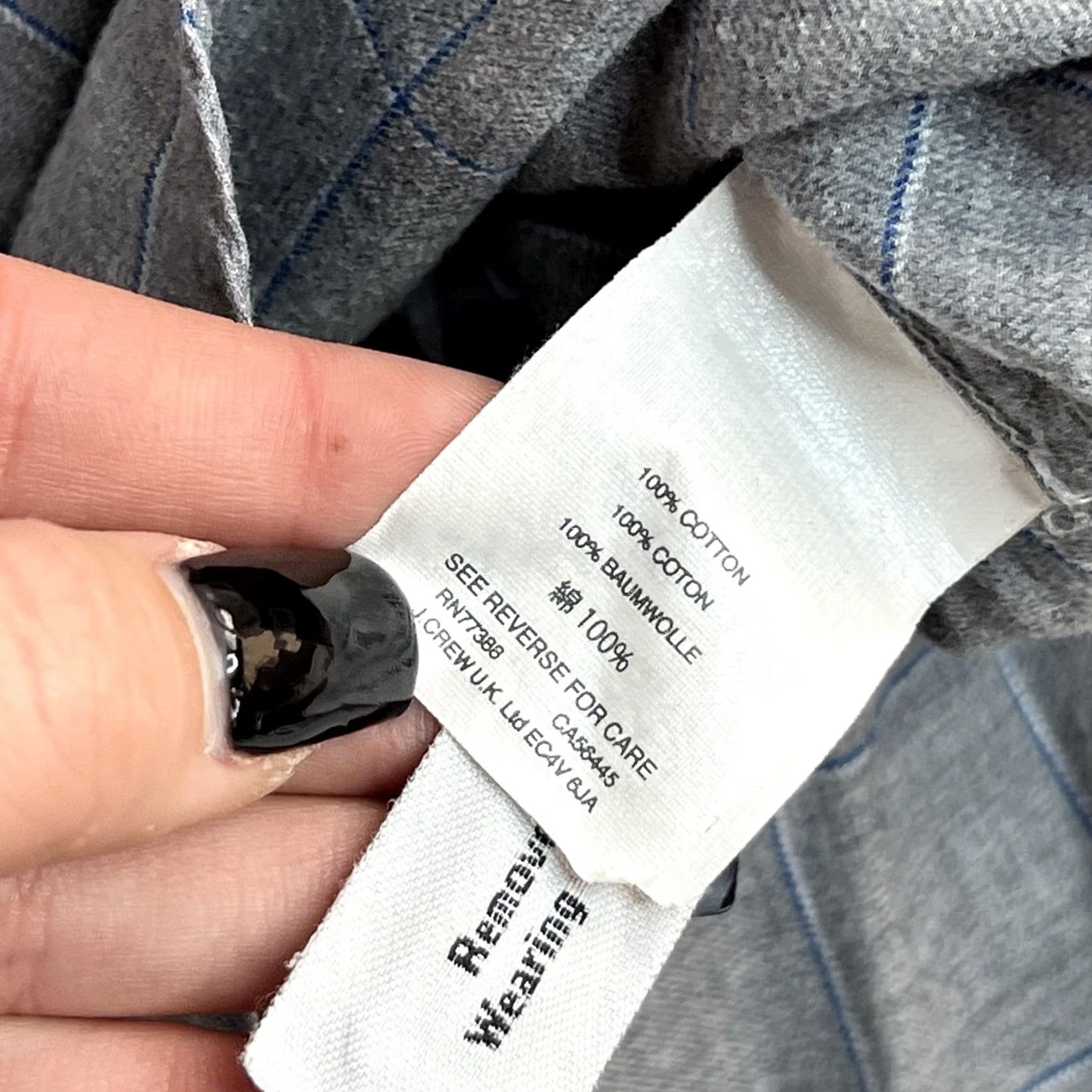 J.Crew J.Crew Shirt Mens XL Gray Check Long Sleeve Button Down Slim Fit Casual Cotton Size US XL / EU 56 / 4 - 5 Thumbnail
