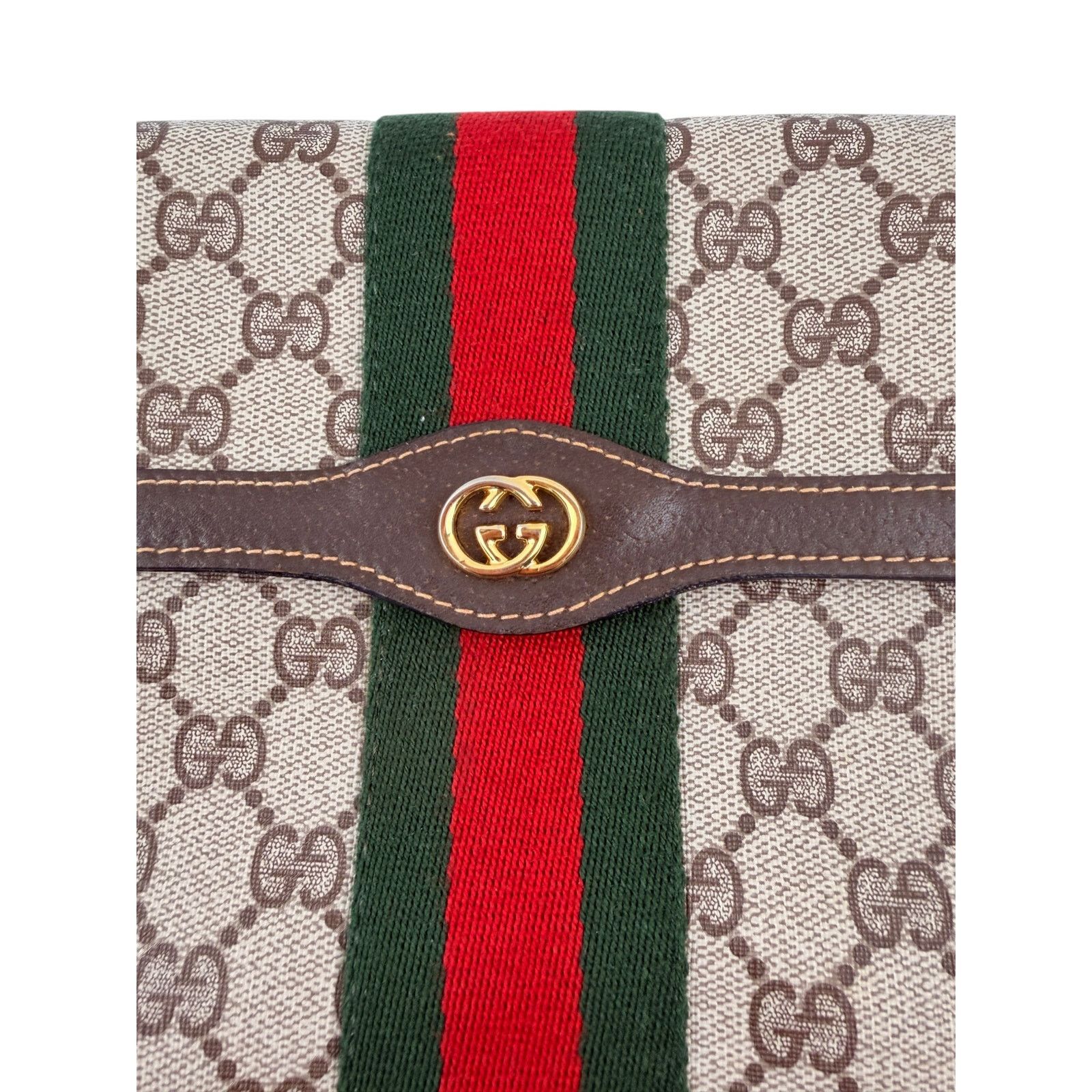 Gucci GUCCI Vintage GG Canvas Web Sherry Line Handbag Beige Red Size ONE SIZE - 8 Thumbnail