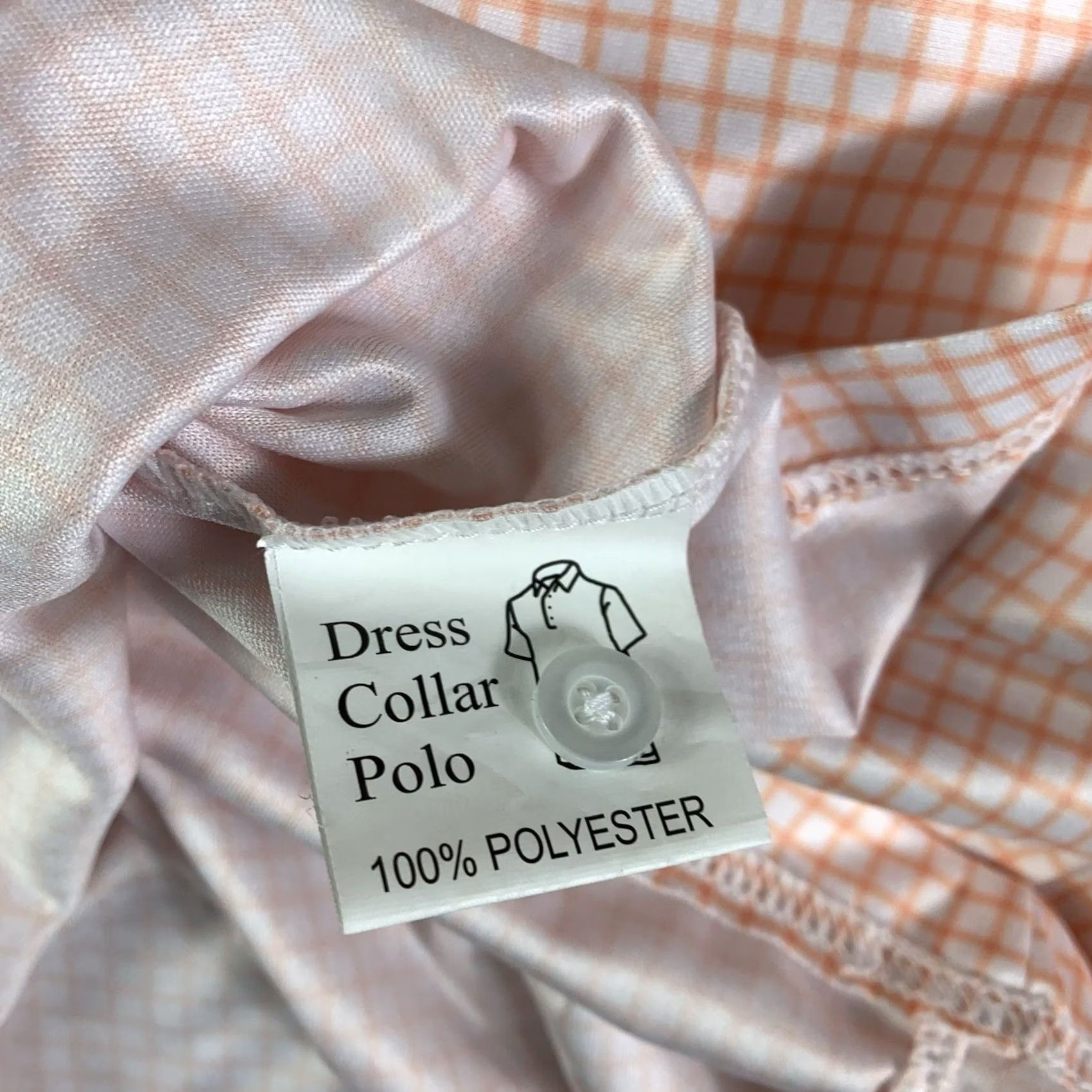 Vintage Collars & Co. Polo Shirt Mens XL White orange check squared Short sleeve Size US XL / EU 56 / 4 - 4 Thumbnail