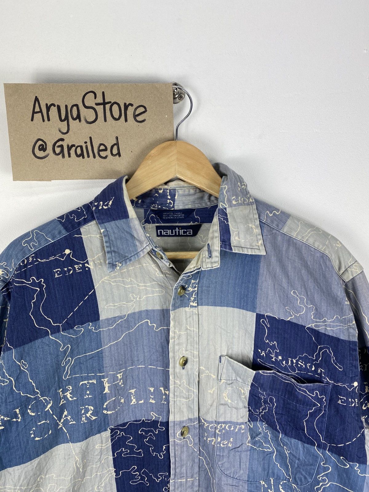 Nautica Vintage Flannel Nautica Fullprint North Carolina Size US XL / EU 56 / 4 - 5 Thumbnail