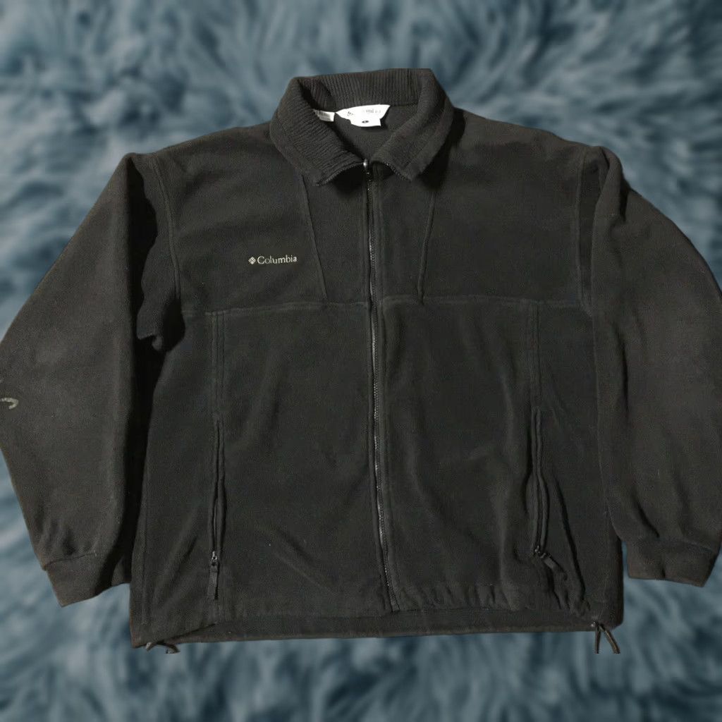 Vintage VINTAGE Columbia Fleece Jacket Men L Black 90s Hiking Outdoors Camping Sailing Nautical Beach USA Pattern Striped Zip Pockets Size US L / EU 52-54 / 3 - 1 Thumbnail