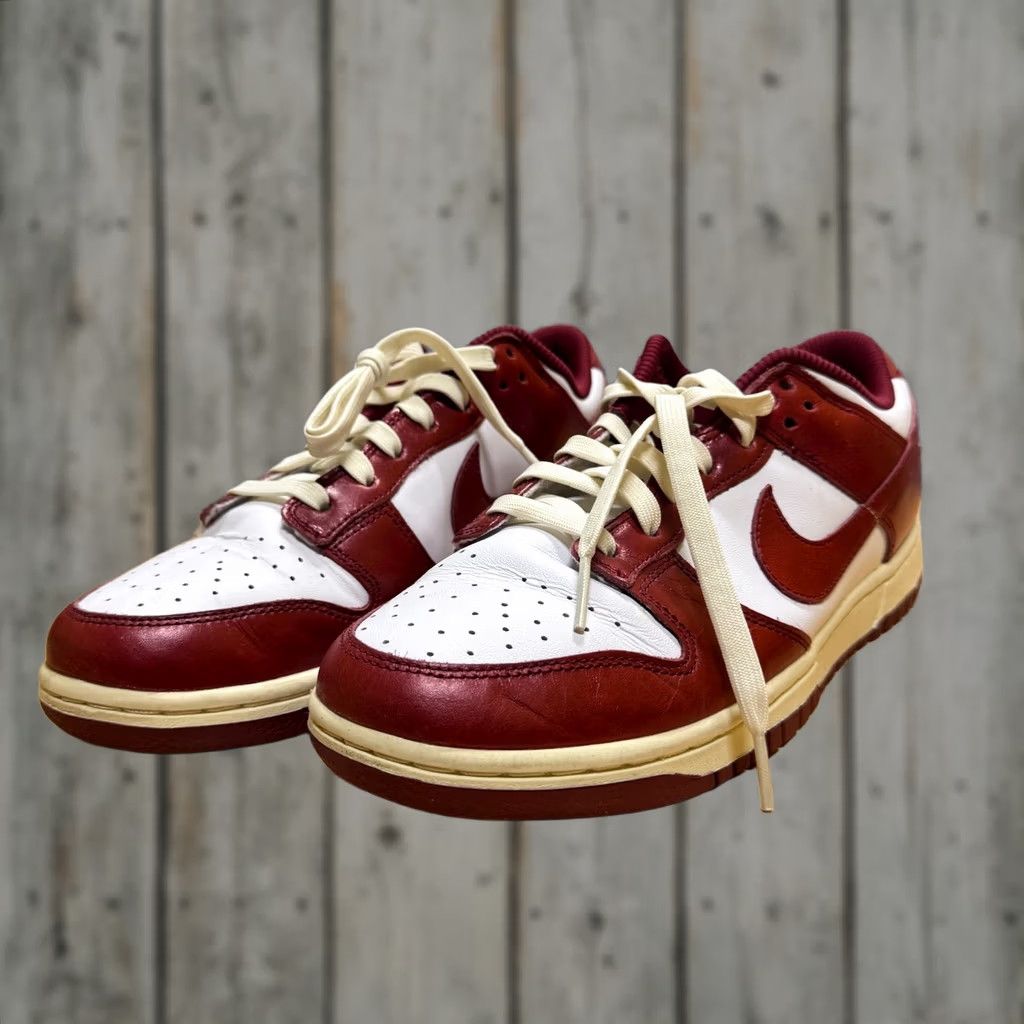 Nike Nike Dunk Low PRM Sneakers Mens 10 Red Leather Worn Team Red FJ4555-100 Size US 10 / EU 43 - 1 Thumbnail
