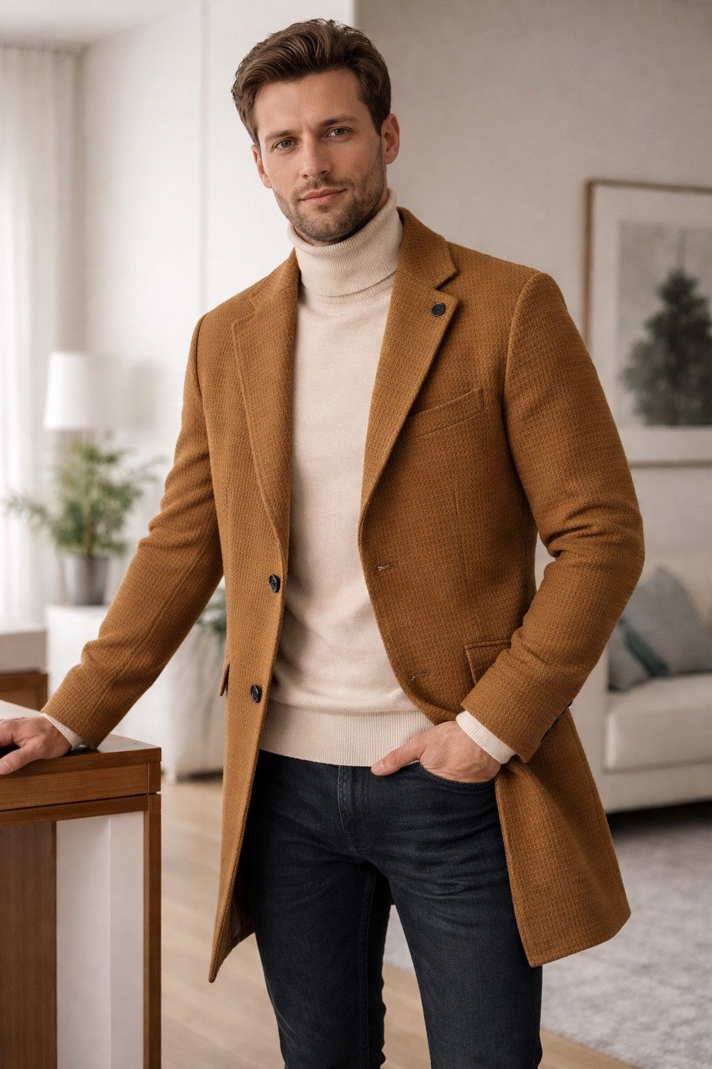 Tete Homme Tête Homme FW13 Classic European Camel Wool Coat Size US M / EU 48-50 / 2 - 4 Thumbnail