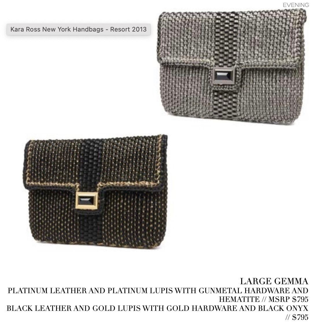 Other Kara Ross NY Woven Straw Black Leather Onyx Envelope Clutch Size ONE SIZE - 11 Thumbnail