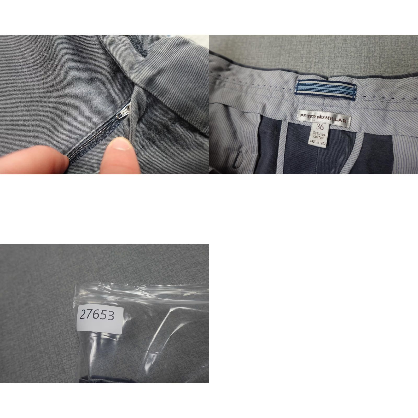 Peter Millar Peter Millar Chino Pants Mens 36x30 Blue Pima Cotton Straight Golf Preppy Size US 36 / EU 52 - 8 Thumbnail