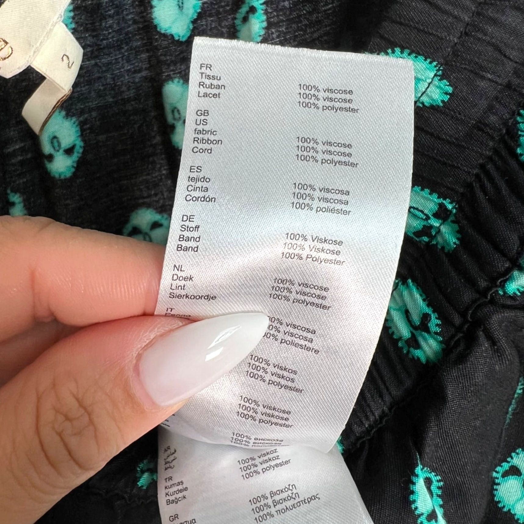 Maje Maje Womens Black Teal Printed Track Pants With Side Stripes Size 2 Size 26" / US 2 / IT 38 - 5 Thumbnail