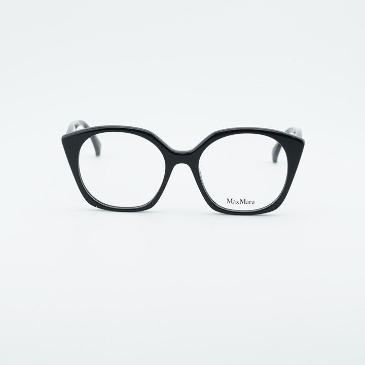 Max Mara Max Mara MM5082 001 Eyeglasses Black 53mm Square Frame Size ONE SIZE - 4 Thumbnail