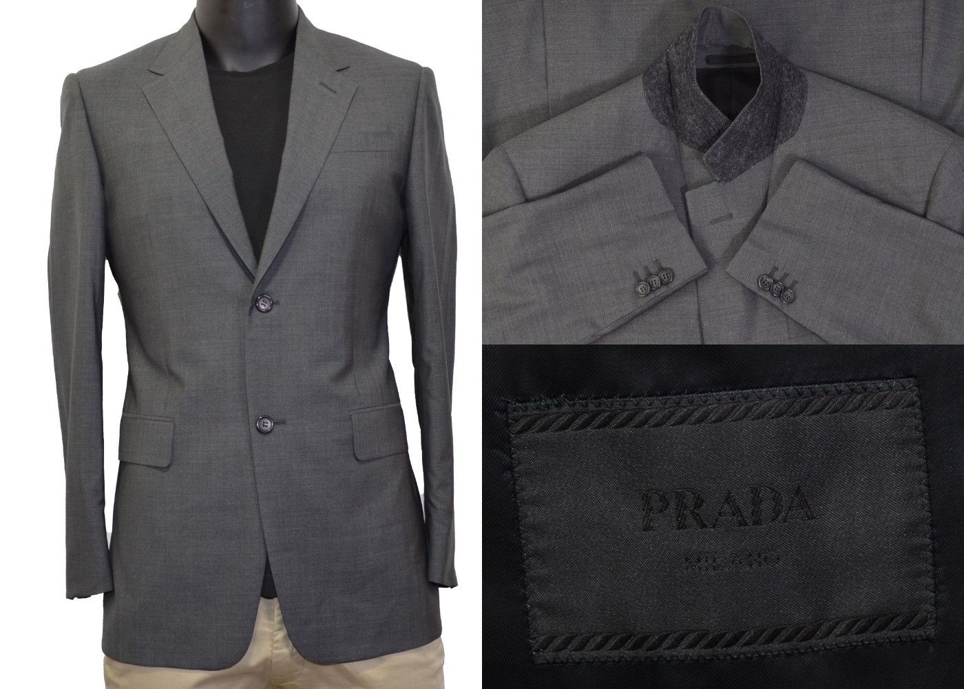 Prada Men's PRADA Milano Blazer 40US/UK 50IT Wool & Silk Gray Size 40R - 1 Thumbnail