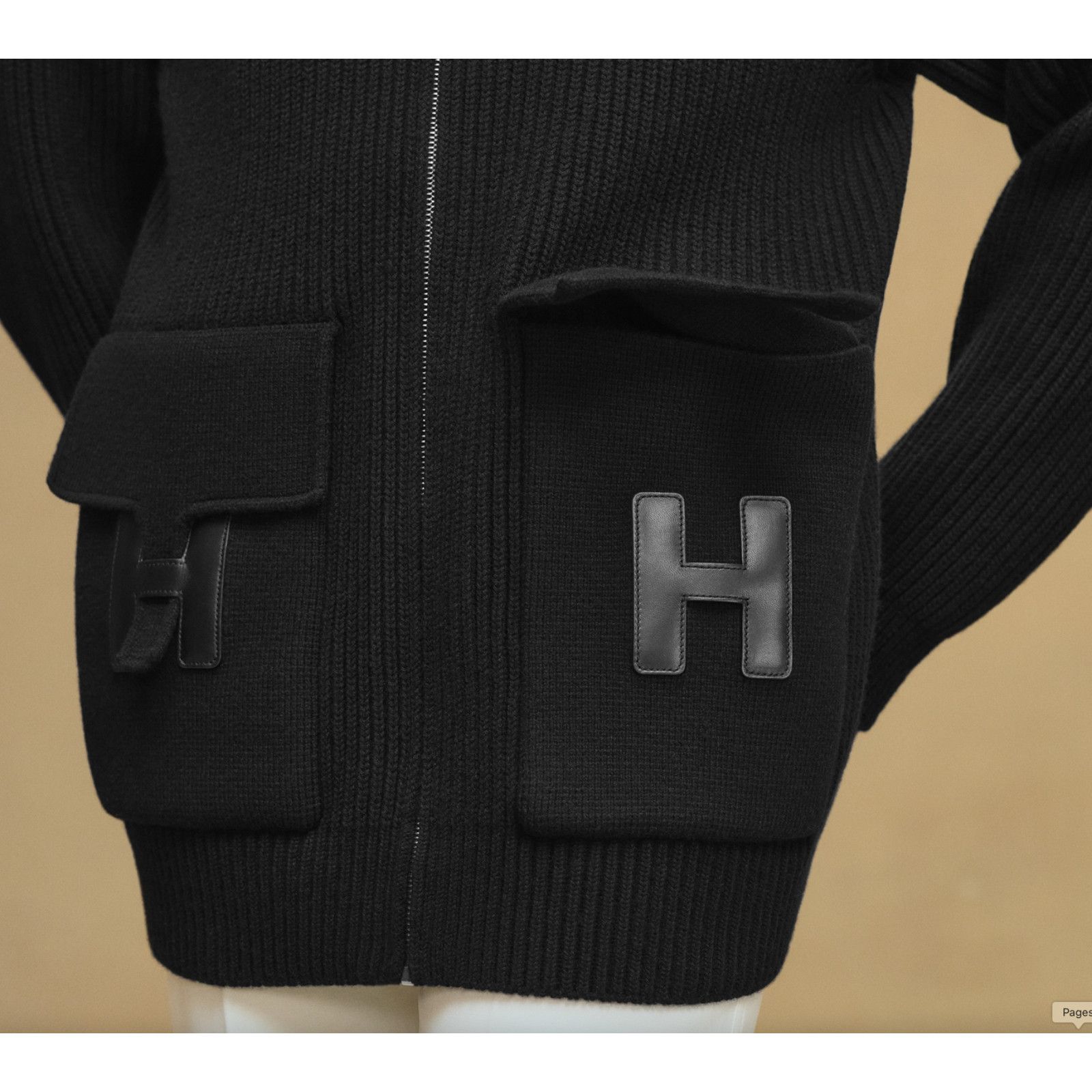 Hermes Logo Zip Up Zipper Cardigan Sweater Wool Knit Jacket 38 Size XS / US 0-2 / IT 36-38 - 8 Thumbnail