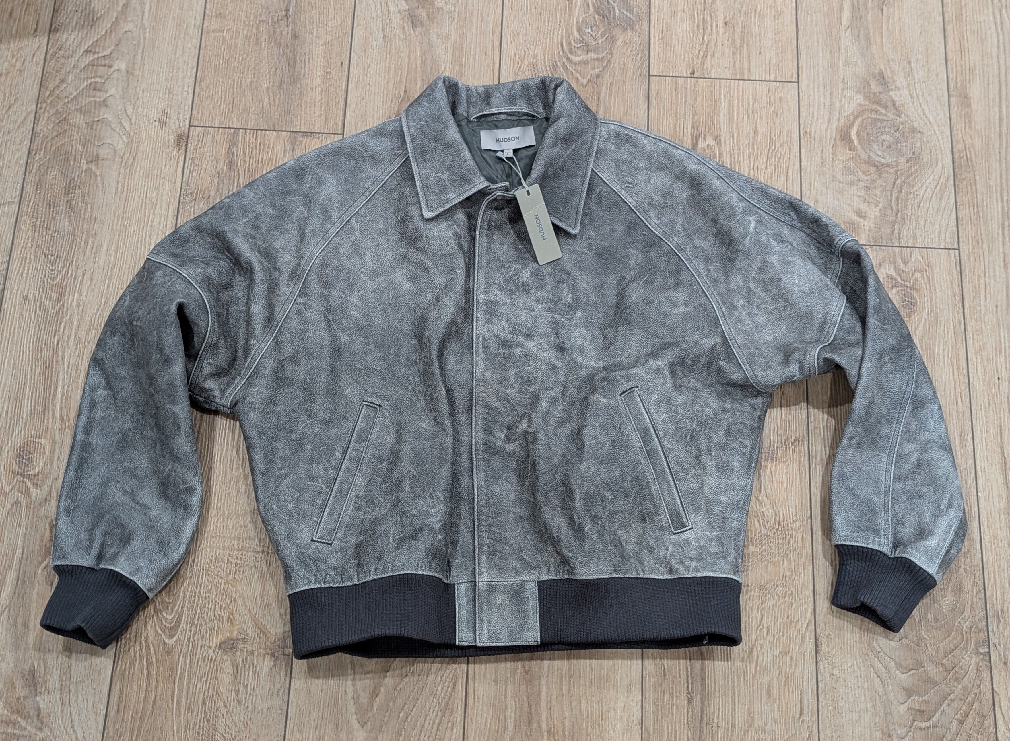 Hudson Hudson Jeans Leather Bomber Jacket Black Marble Large Size US L / EU 52-54 / 3 - 1 Thumbnail