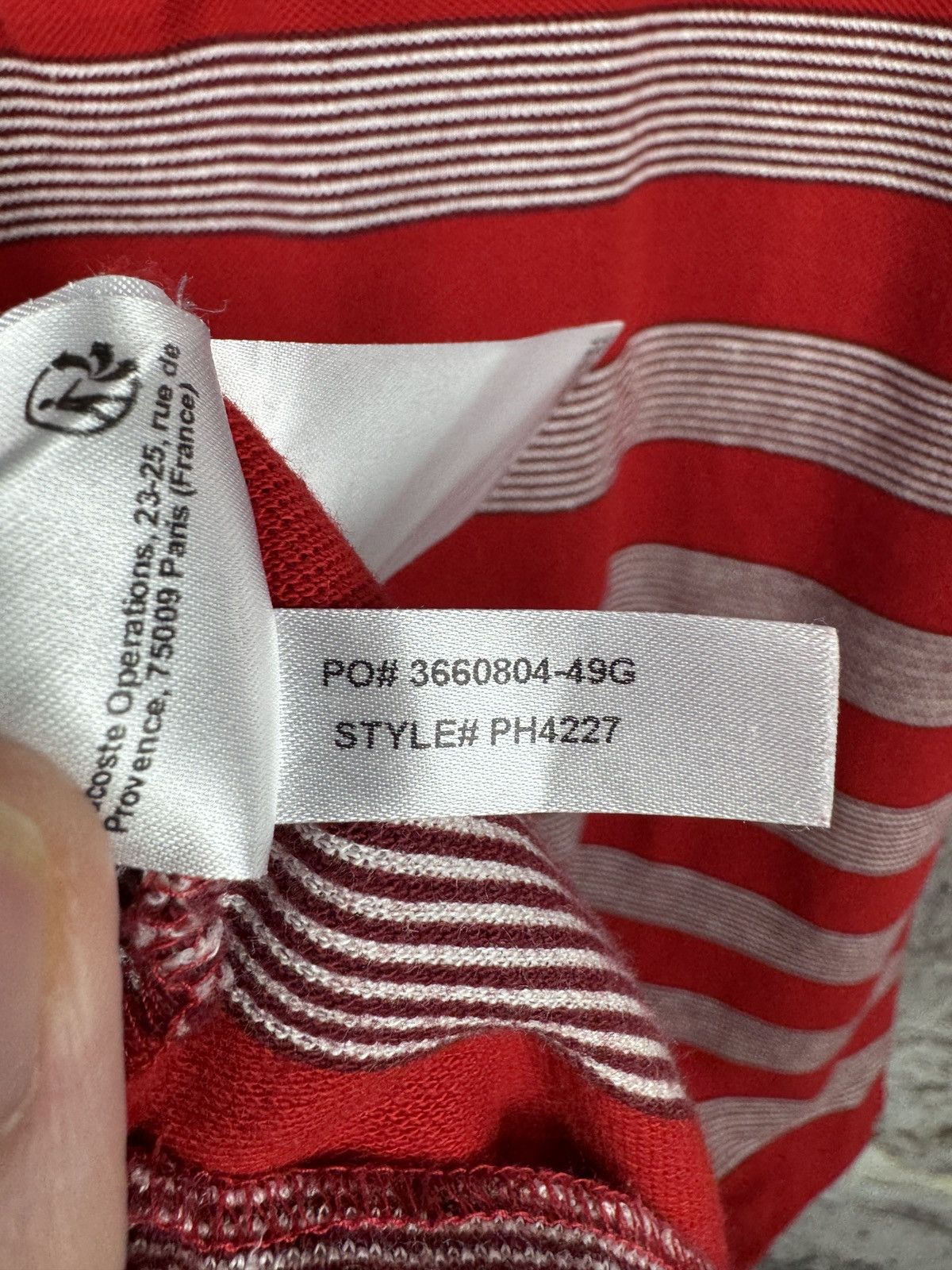 Lacoste Lacoste Red Striped Polo Shirt Crocodile Logo Short Sleeve Size US L / EU 52-54 / 3 - 9 Thumbnail