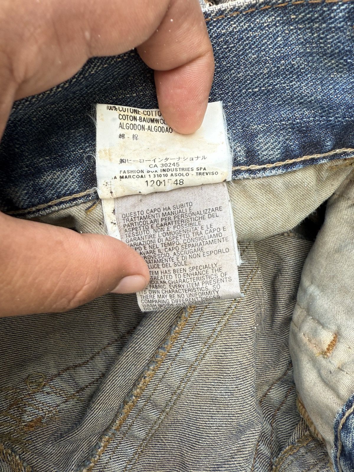 Replay × Vintage REPLAY RIPPED DESIGN JEANS STRAIGHT BUTTON FLY Size US 33 - 8 Thumbnail