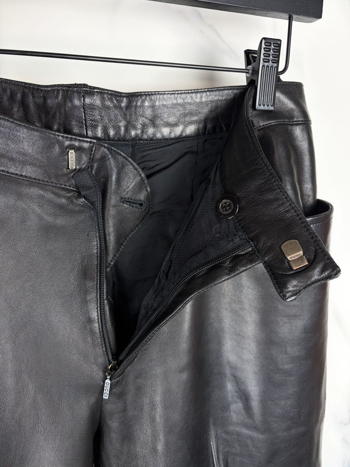 Gucci Gucci Tom Ford Vintage Black Leather Pants Trousers Size US 28 / EU 44 - 2 Thumbnail