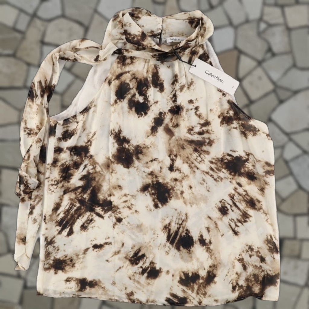 Calvin Klein Calvin Klein Shirt White Women XL Blouse Tie-Dye Top Girls Size XL / US 12-14 / IT 48-50 - 1 Thumbnail