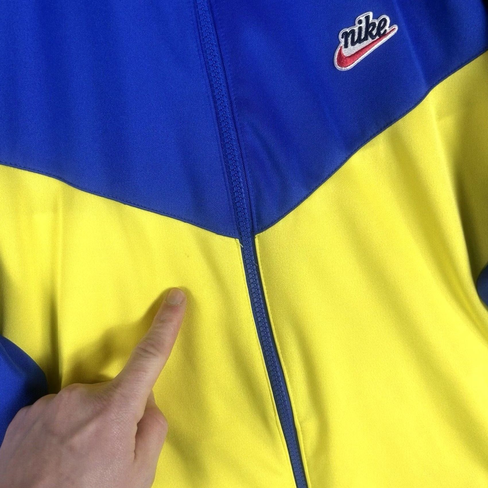Nike Nike Windrunner Jacket Mens XL Yellow Blue Colorblock Full Zip Pockets Hood Logo Size US XL / EU 56 / 4 - 7 Thumbnail