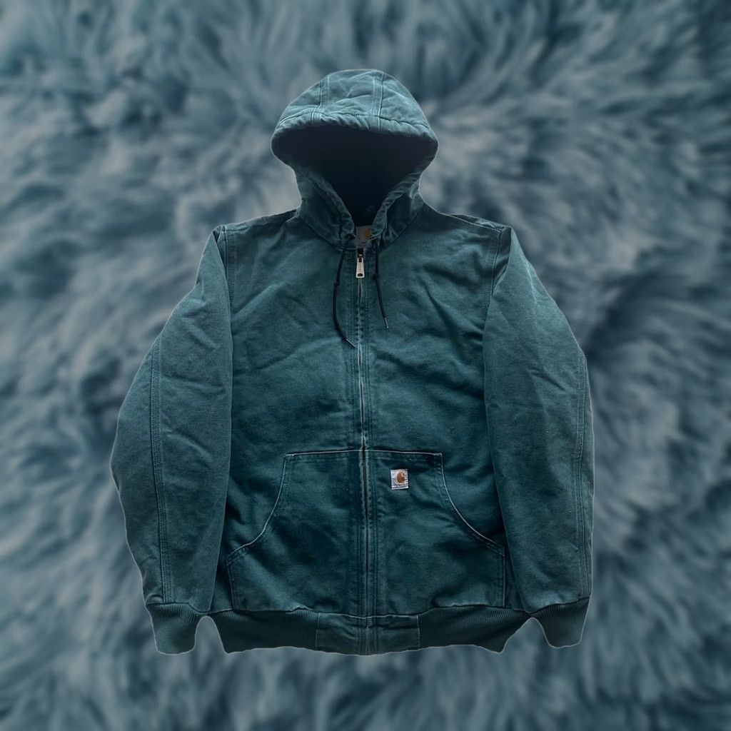 Carhartt VINTAGE Carhartt Hooded Jacket Women's Small Teal WJ130-443 Casual Outdoor Spring Fall Winter Size S / US 4 / IT 40 - 1 Thumbnail