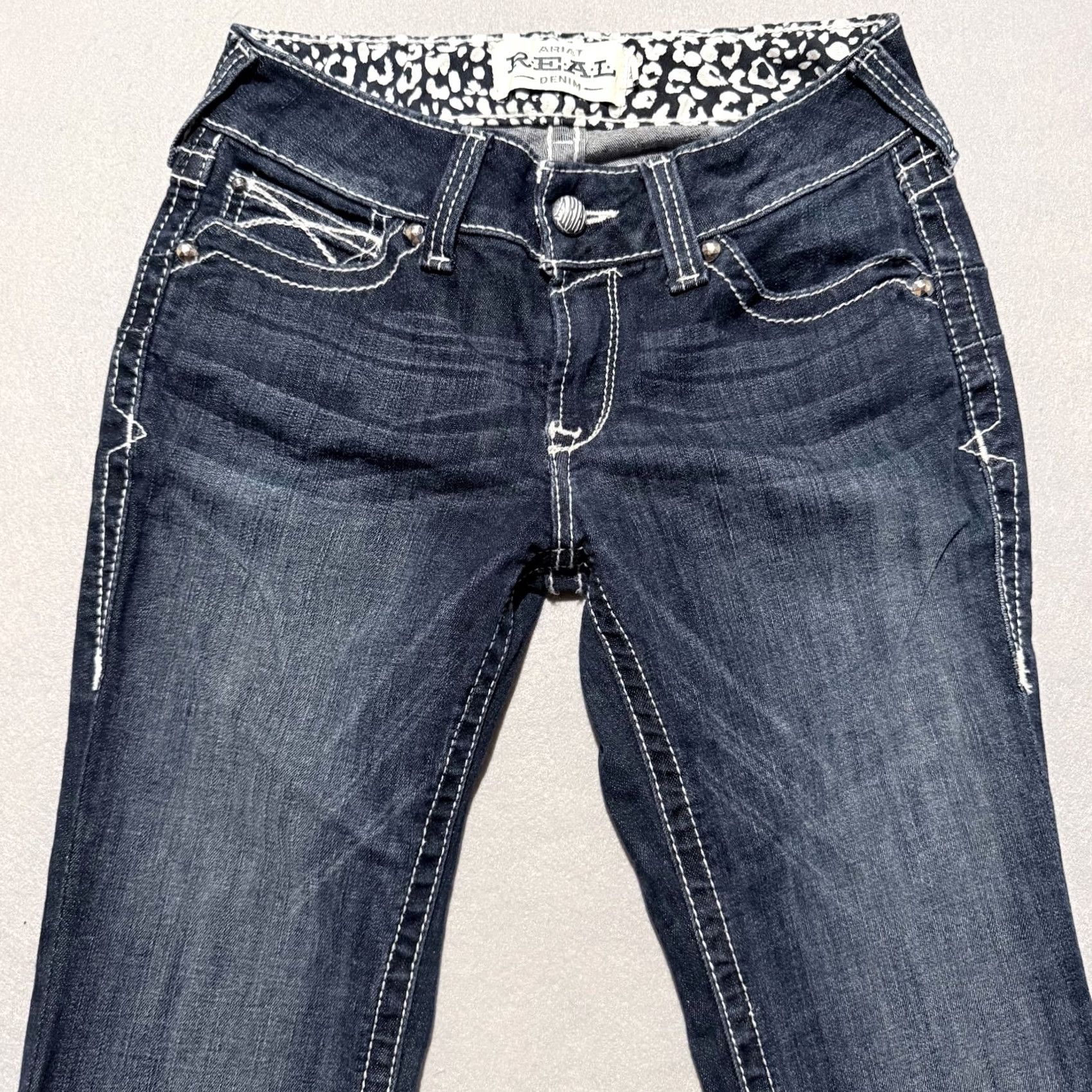 Ariat Ariat Jeans Blue Bootcut 26x31 Womens Low Rise Denim Jeans - 5-Pocket, Dark Wash, Button Zip, Regular Rise, City Cowboys & Western Womens Size 26" / US 2 / IT 38 - 3 Thumbnail