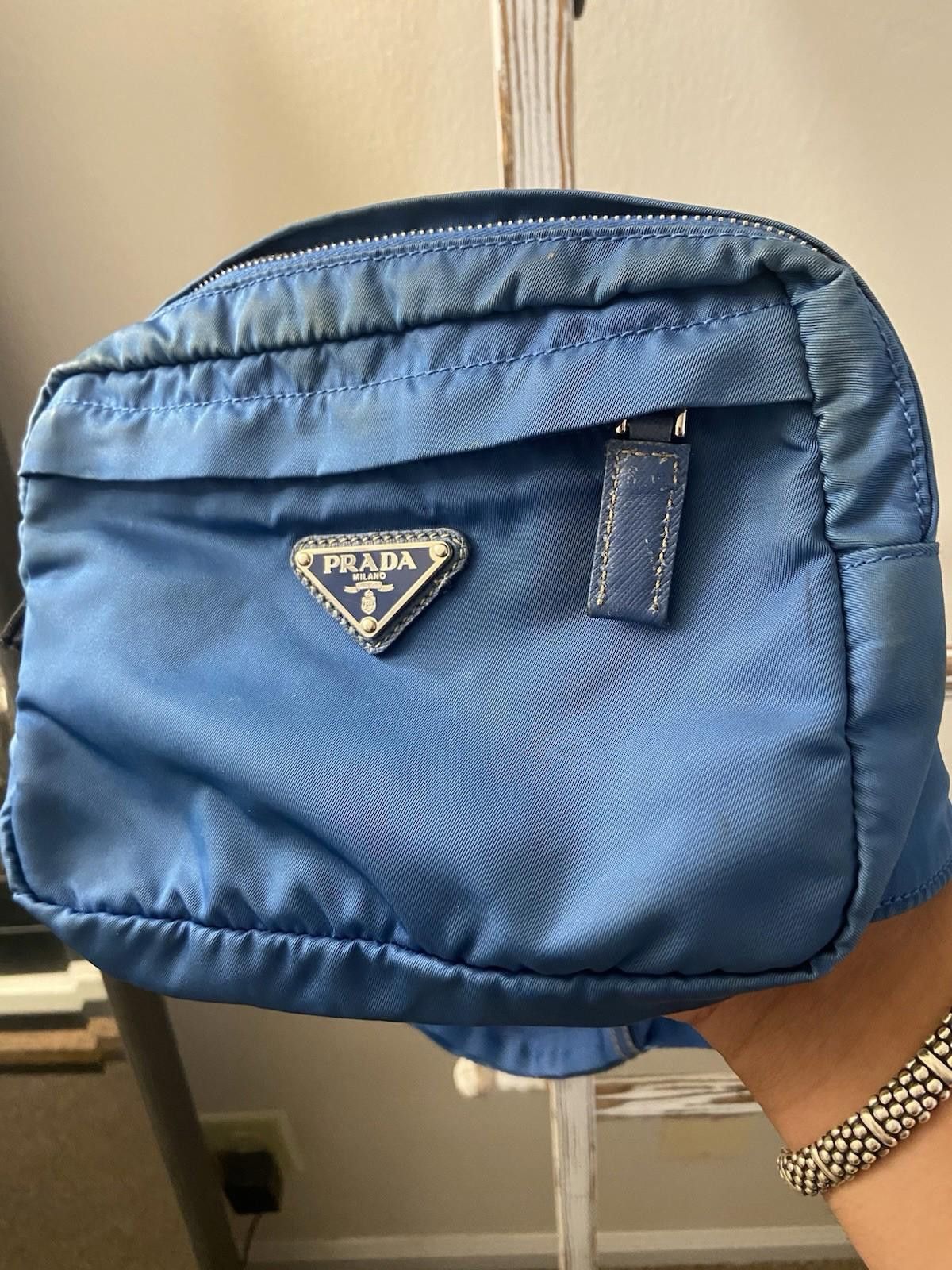 Prada Prada Cerulean Blue Nylon Leather Belt Bag Waist Pouch, Fair Size ONE SIZE - 2 Thumbnail