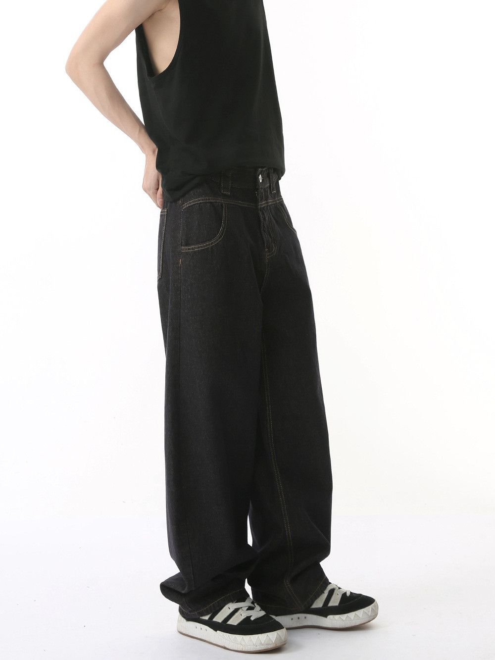 Japanese Brand American high-street casual retro loose washed curved jeans Size US 32 / EU 48 - 4 Thumbnail