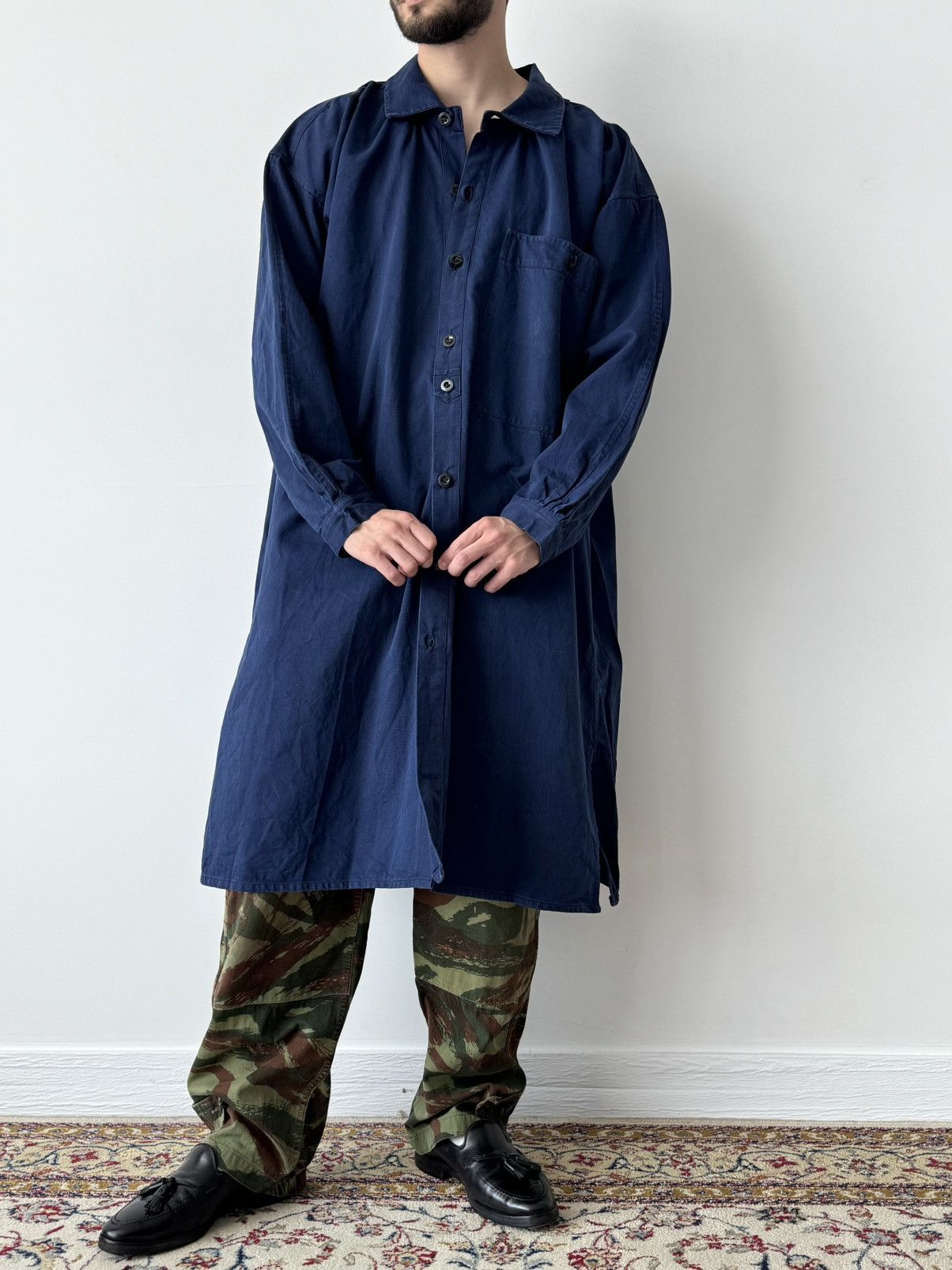 Vetra 1950s Vintage Swiss Workwear Railway Long Smock Coat Size US M / EU 48-50 / 2 - 2 Thumbnail