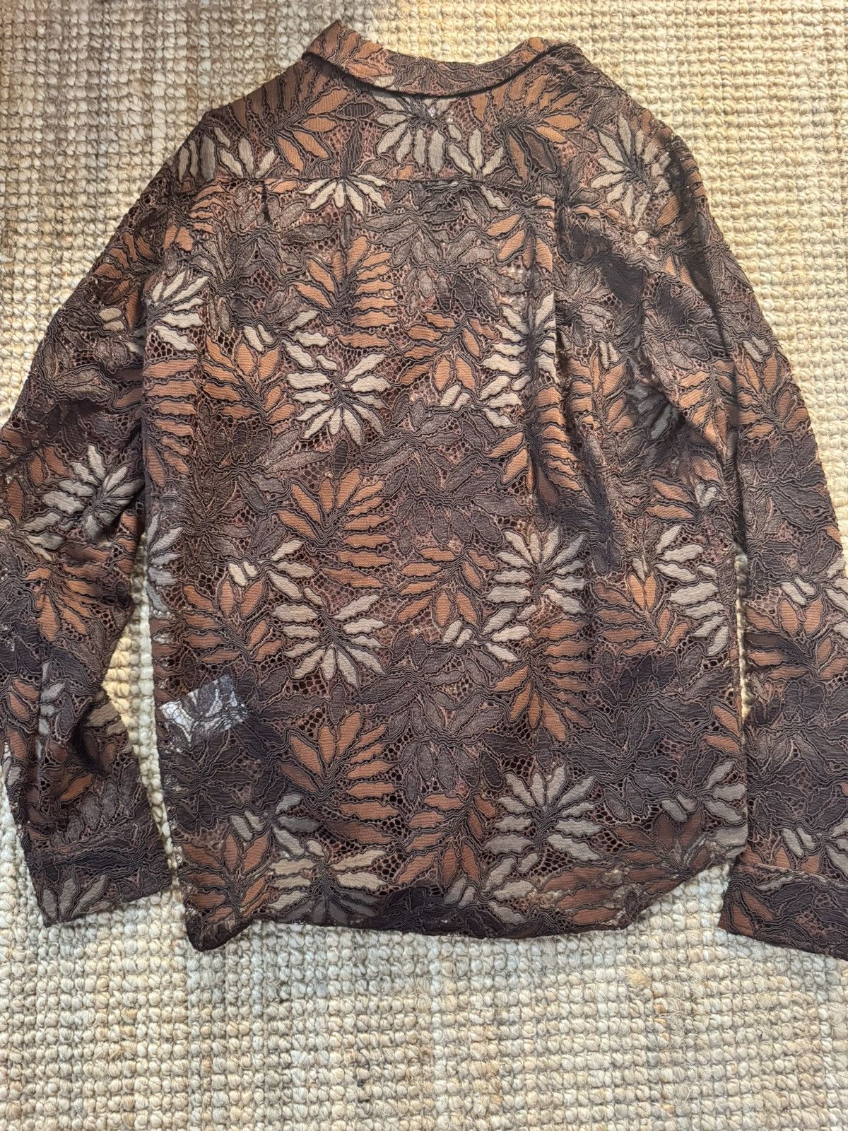 Hope Hope Stockholm brwon air clean lace shirt Size US M / EU 48-50 / 2 - 2 Thumbnail