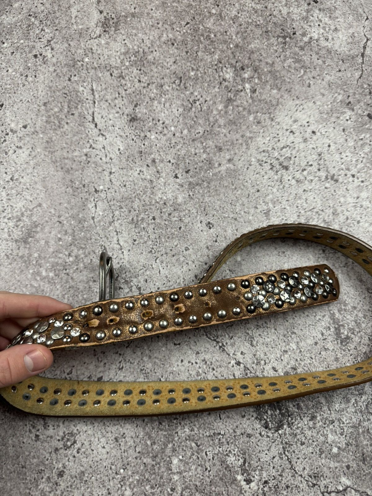 Japanese Brand 00’s NUMBER NINE STYLE STUDDED PUNK STAR Y2K BELT VINTAGE Size ONE SIZE - 5 Thumbnail