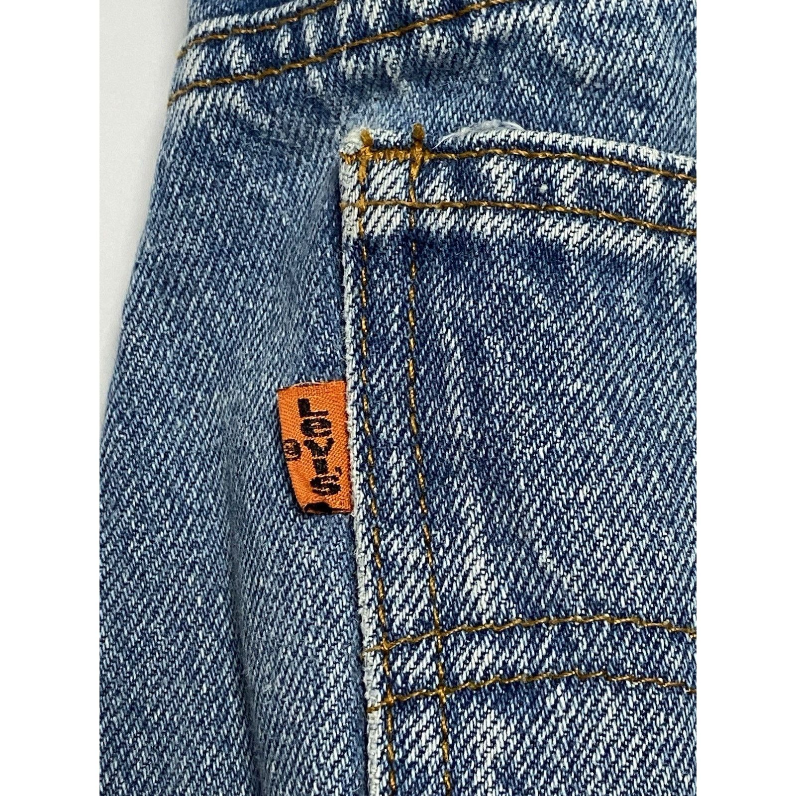 Levi's Vtg Levis Jeans Mens W36xL34 Orange Tab USA 80s Blue Denim Size US 36 / EU 52 - 3 Thumbnail