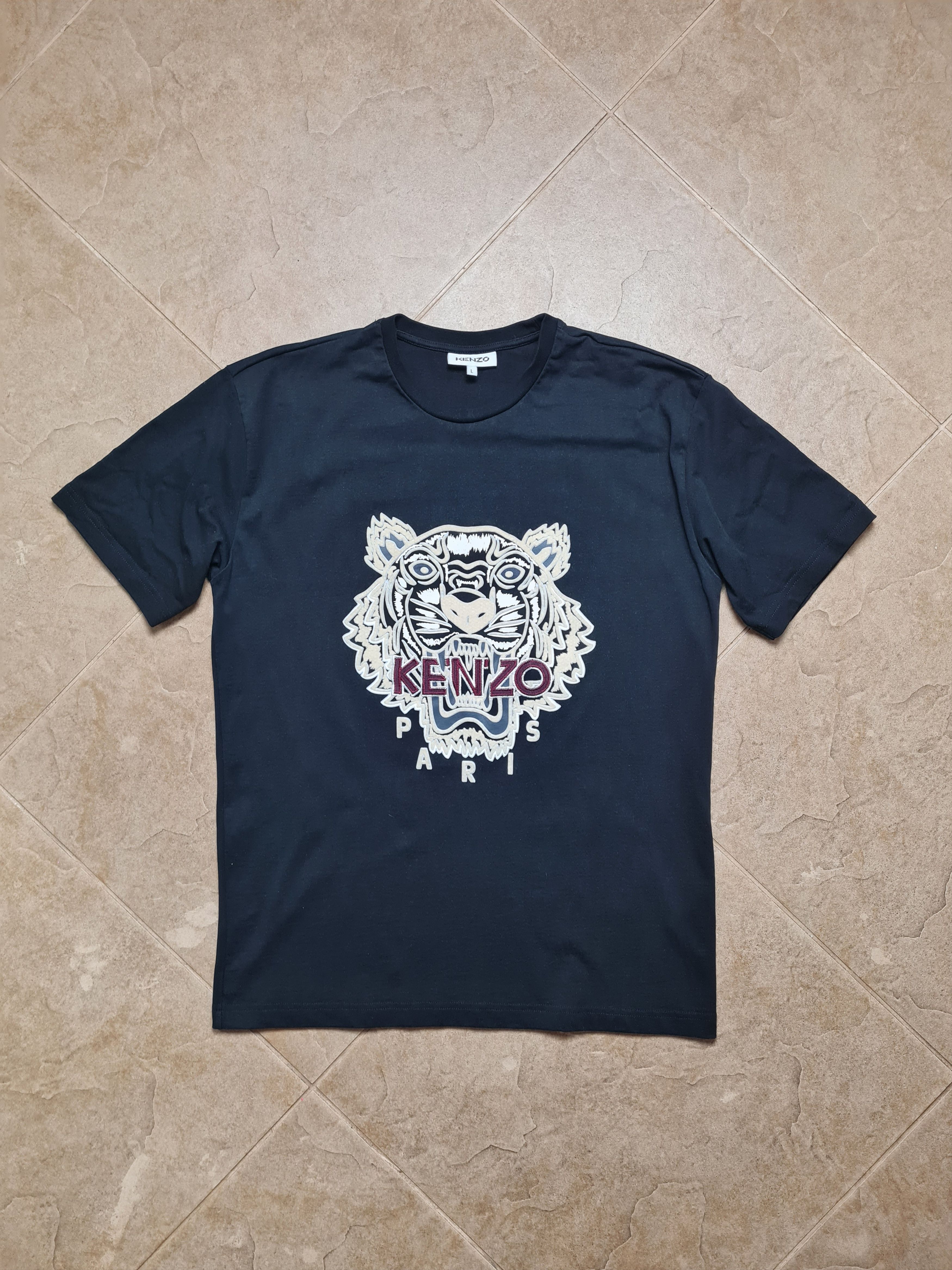 Kenzo KENZO Paris Men's Tiger Head Embroidered T-Shirt Black Size US L / EU 52-54 / 3 - 1 Thumbnail