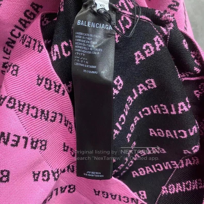 Balenciaga Balenciaga Pink Logo Print Sweater. Size US XS / EU 42 / 0 - 3 Thumbnail