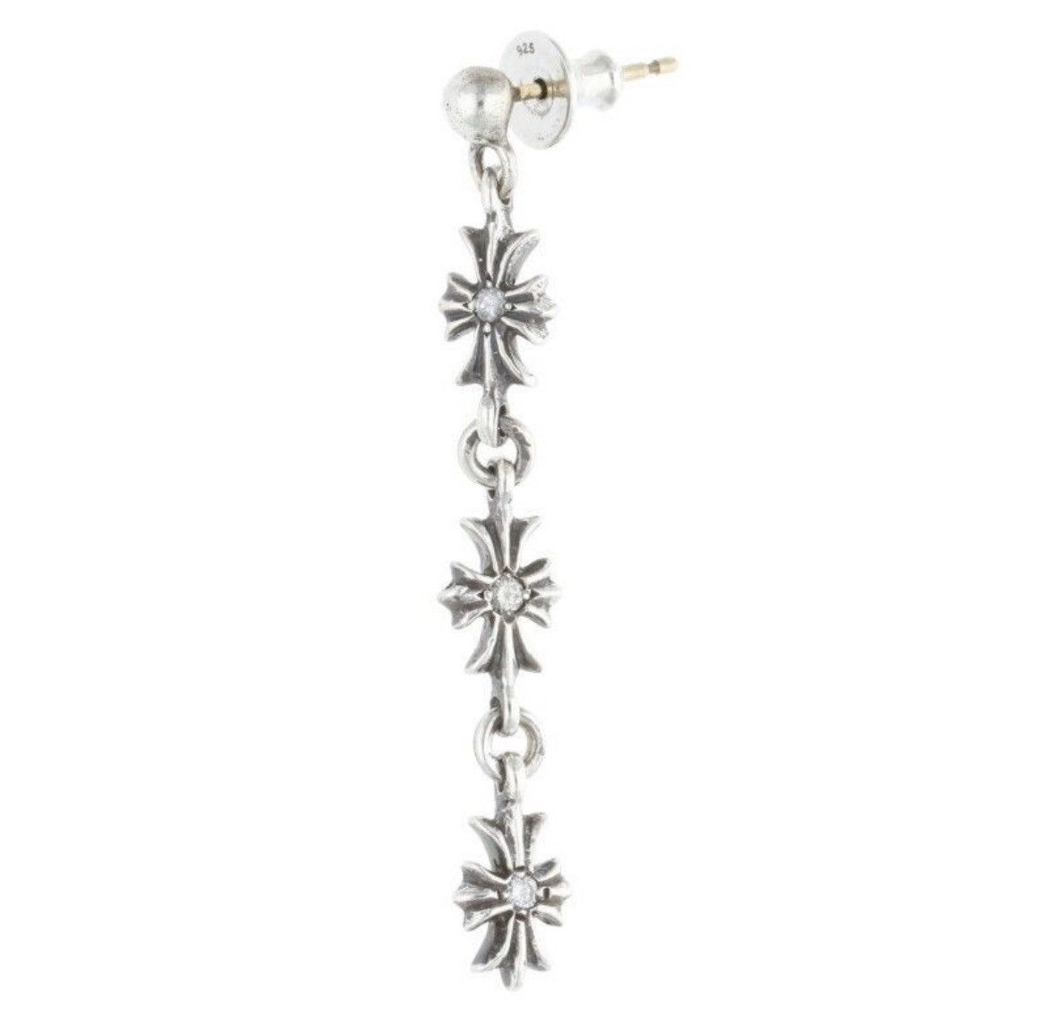 Chrome Hearts Tiny ECH Plus Drop Diamond Earring