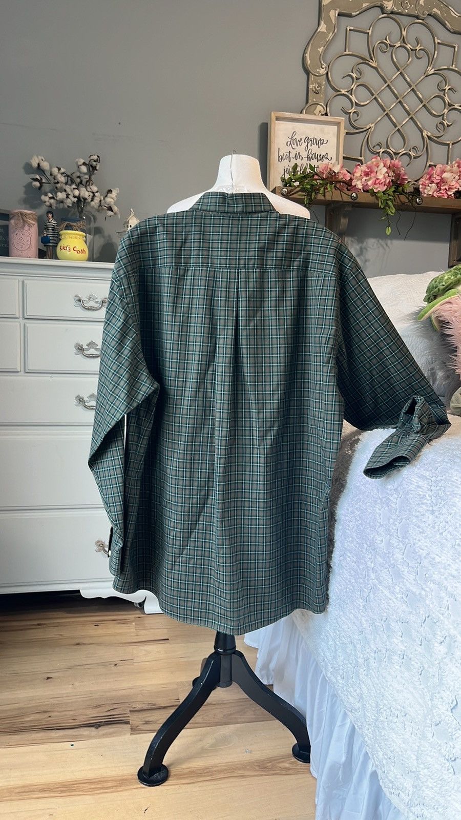 Jos. A. Bank Jos A Bank Dark Green Plaid Long Sleeve Button Down Size US L / EU 52-54 / 3 - 7 Thumbnail